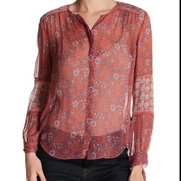 NWOT Rebecca Taylor Amanda Floral Silk Top Blouse - Picture 2 of 11